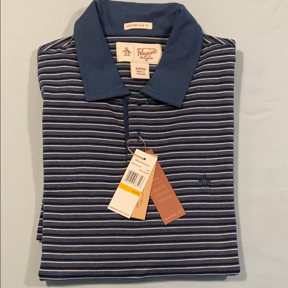 New Penguin striped polo
